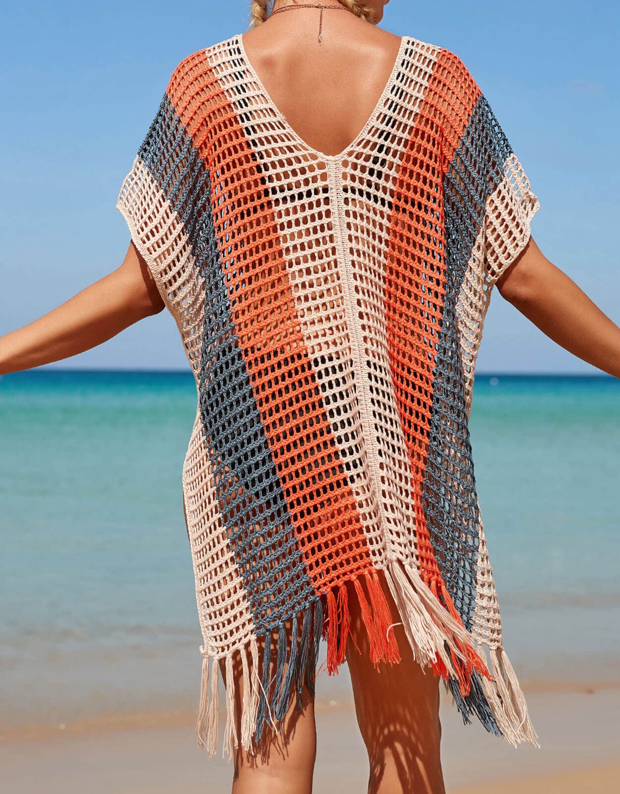 Swimsuit Cover ups for Women Multicolored Beach Dress