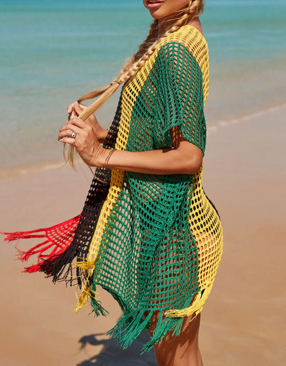 Swimsuit Cover ups for Women Multicolored Beach Dress