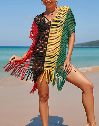 Swimsuit Cover ups for Women Multicolored Beach Dress