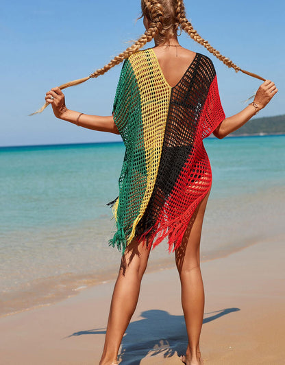 Swimsuit Cover ups for Women Multicolored Beach Dress