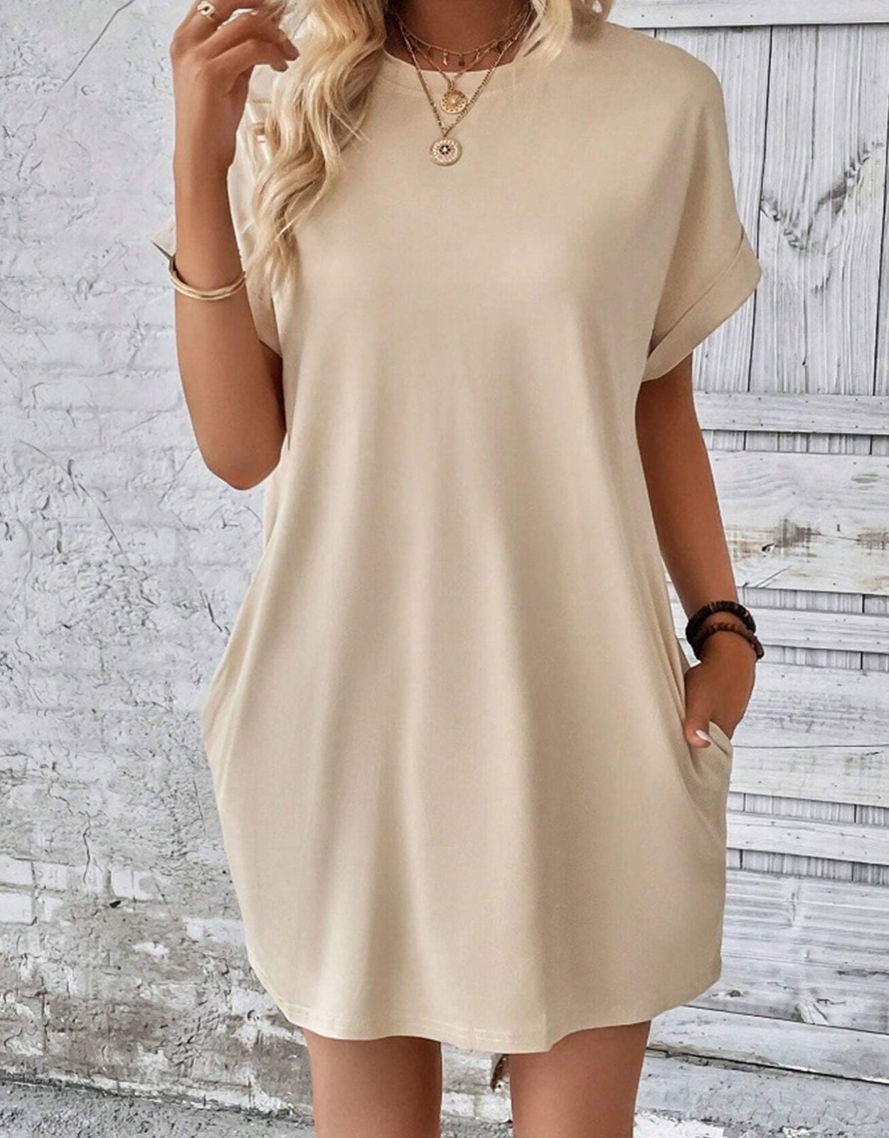 Short Sleeve Beach Casual Midi Dress