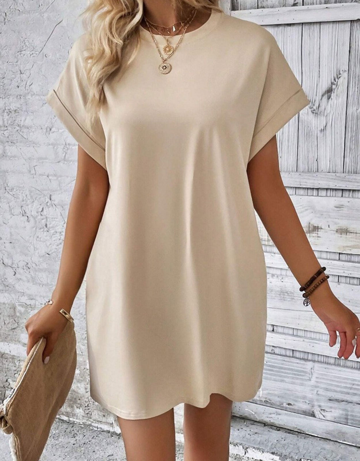 Short Sleeve Beach Casual Midi Dress