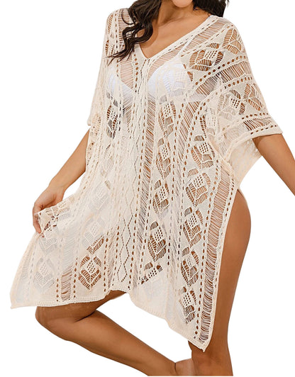 Women's Summer Hollow Print Swimsuit Cover Up