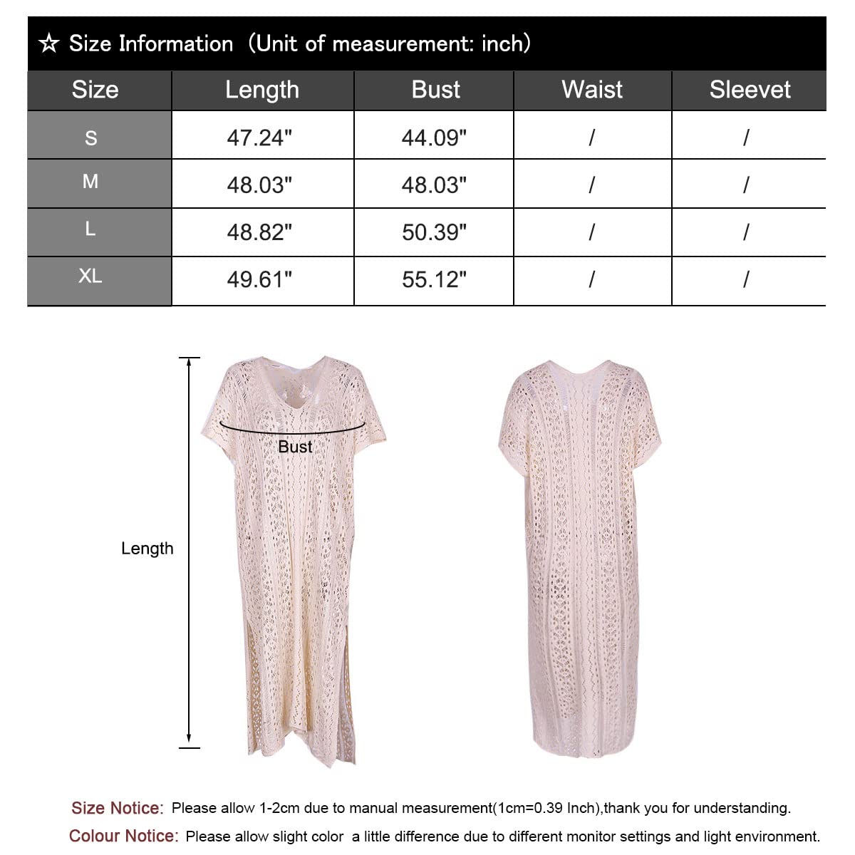 Women's Long Side Slit Loose Cover Up Dress