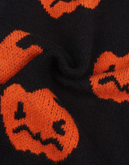 Halloween Pumpkin Button Cardigan Sweater