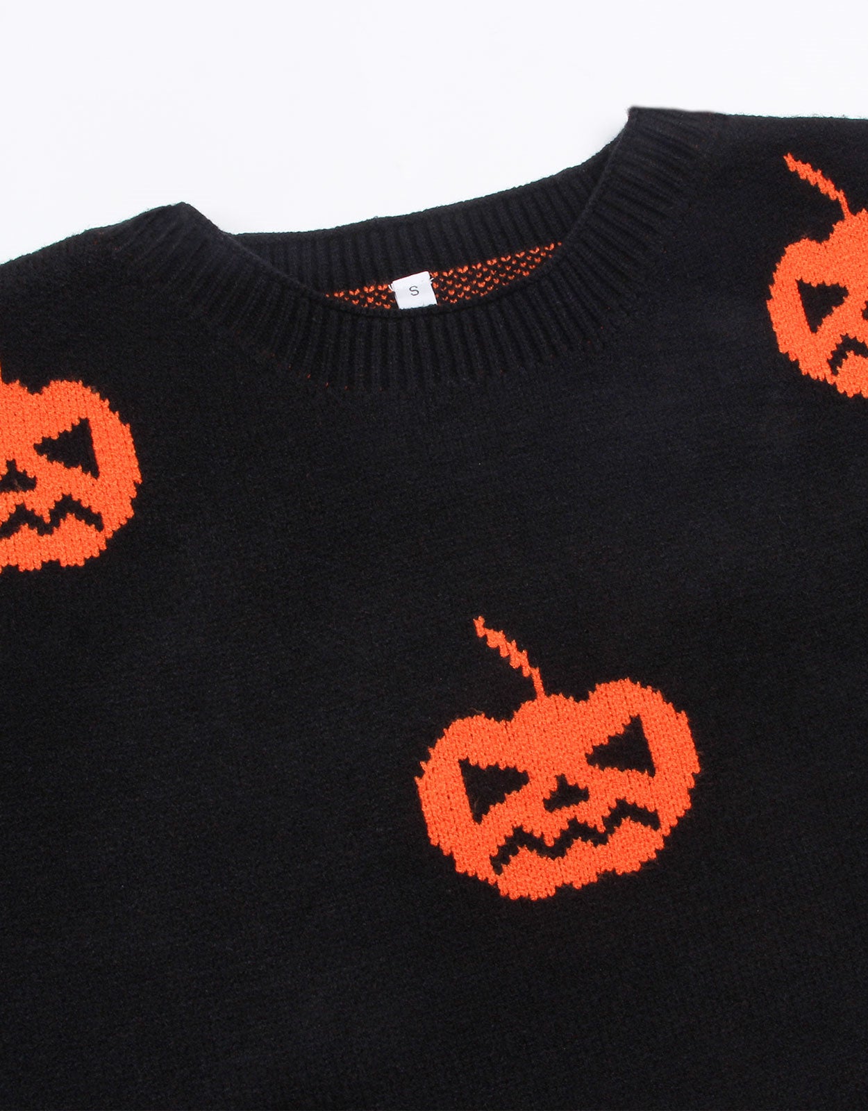 Halloween Pumpkin Print Long Sleeve Sweater