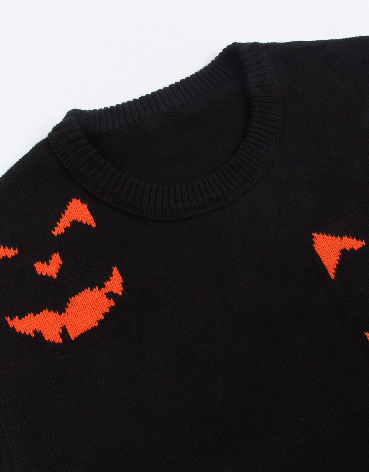 Halloween Pumpkin Smiley Sleeveless Round Neck Sweater