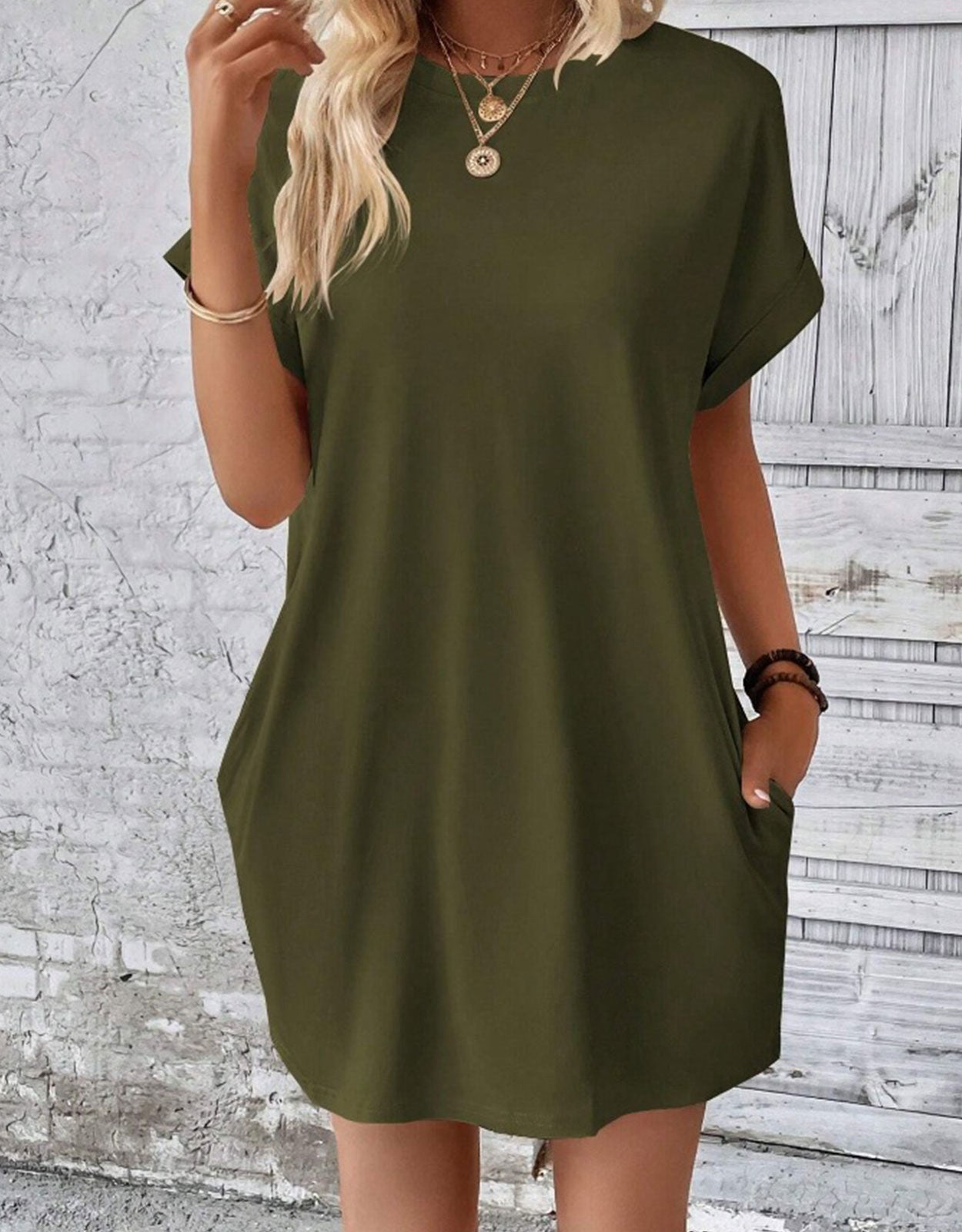 Short Sleeve Beach Casual Midi Dress