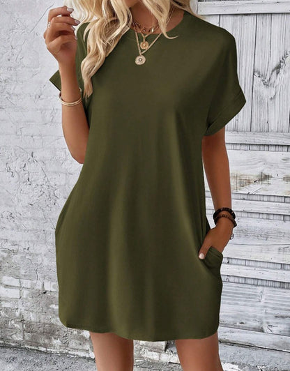 Short Sleeve Beach Casual Midi Dress