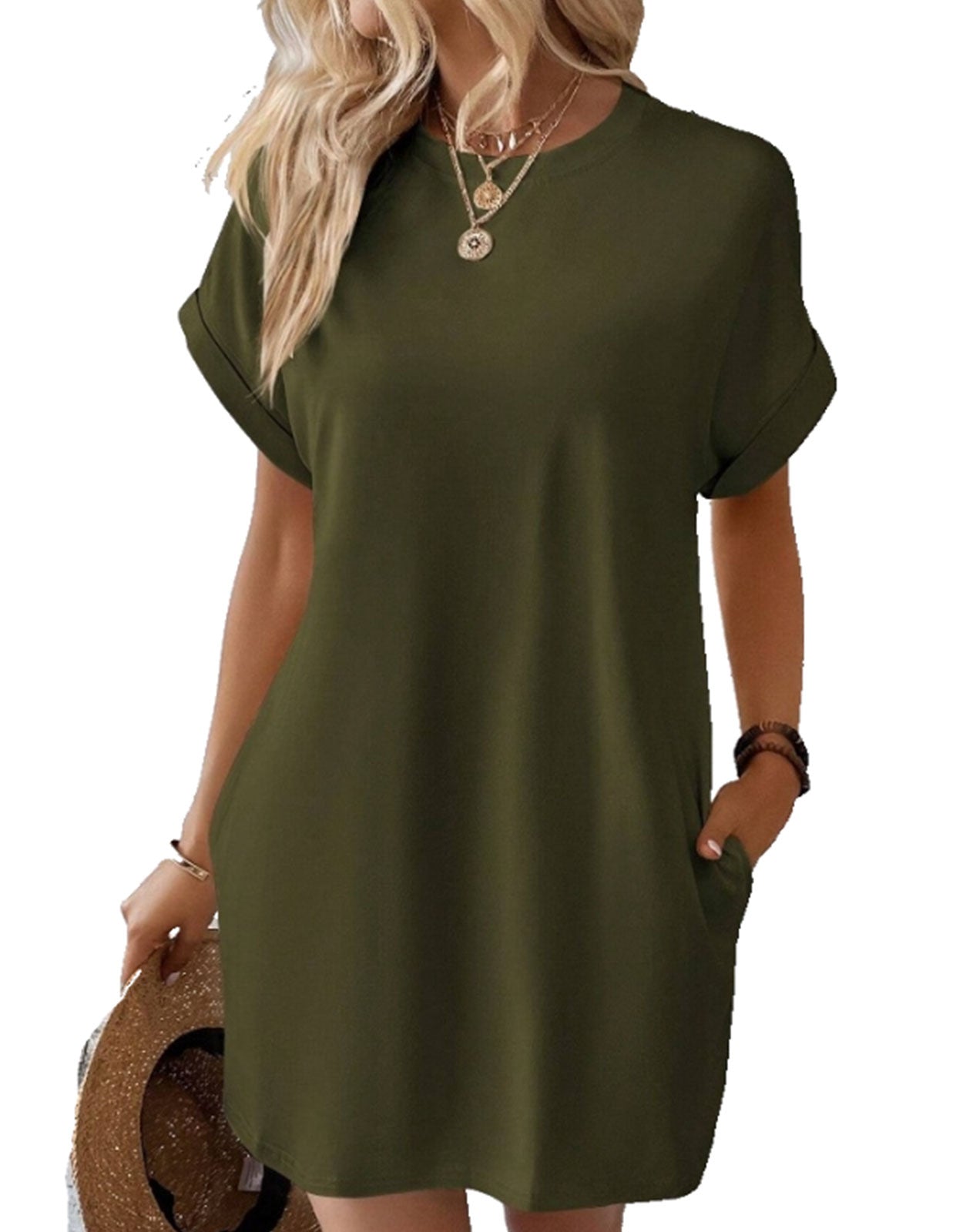 Short Sleeve Beach Casual Midi Dress