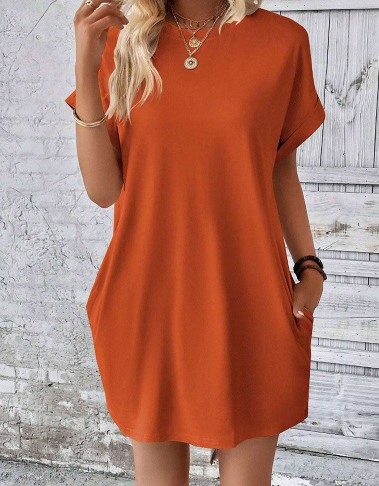 Short Sleeve Beach Casual Midi Dress