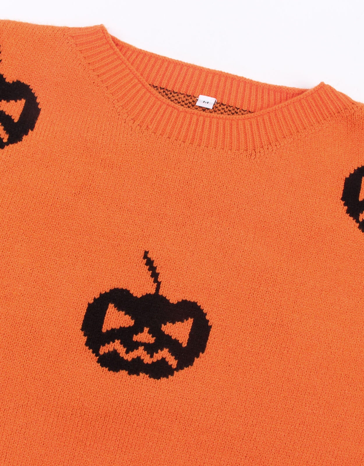 Halloween Pumpkin Print Long Sleeve Sweater