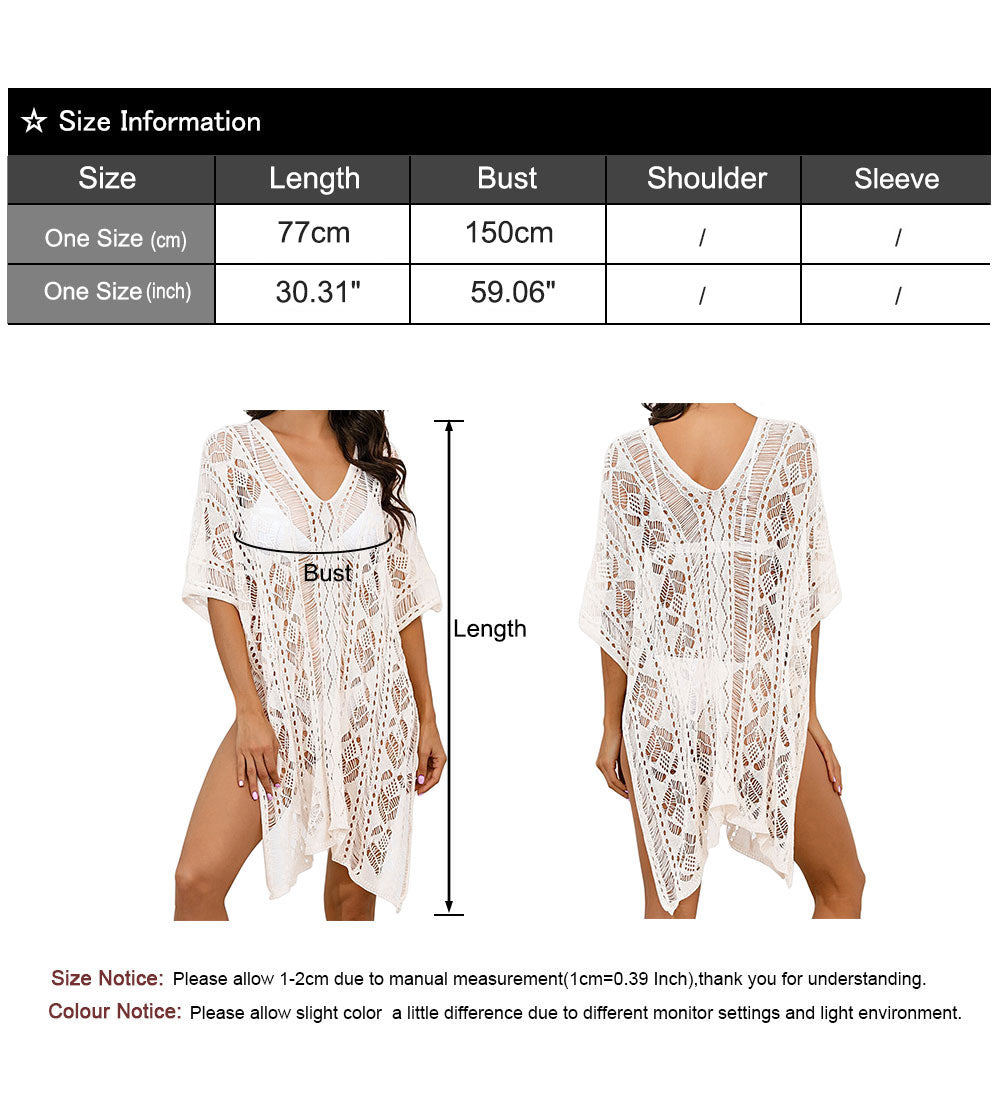 Women's Summer Hollow Print Swimsuit Cover Up