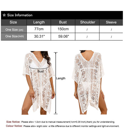 Women's Summer Hollow Print Swimsuit Cover Up