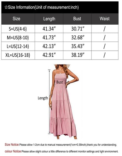 Summer Spaghetti Strap Off Shoulder Layered Hem Maxi Dress