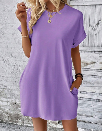 Short Sleeve Beach Casual Midi Dress