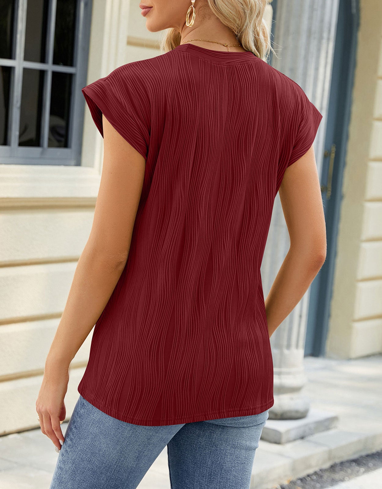 Summer Wave Short Sleeve Round Neck Top