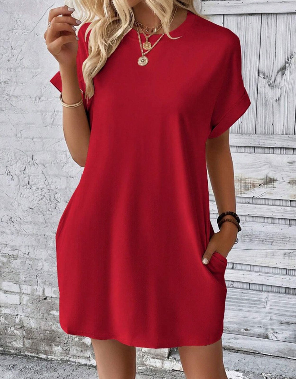 Short Sleeve Beach Casual Midi Dress