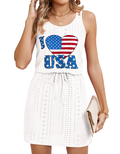 USA Love  Flag Printed Women's Swimsuit Cover-up