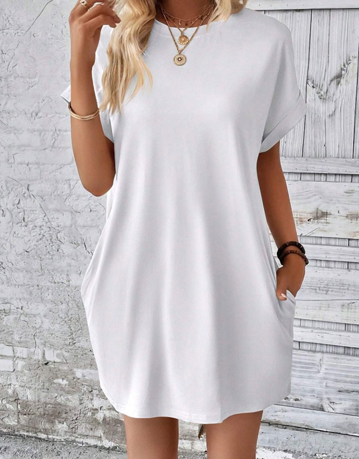 Short Sleeve Beach Casual Midi Dress